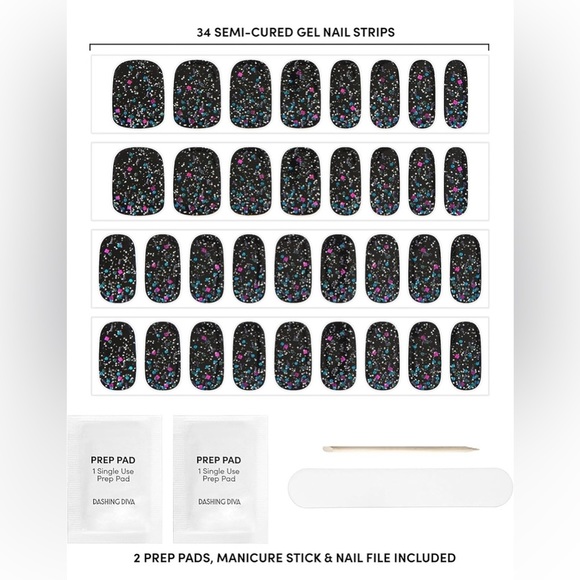 2 Dashing Diva Glaze Holiday Christmas Nail Strips- Silver Bells Yuletide Magic - Picture 5 of 11